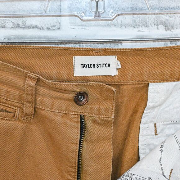 TAYLOR STITCH Men's Slim Slim Chino Pants in brown khaki size 32x27 - Picture 2 of 9